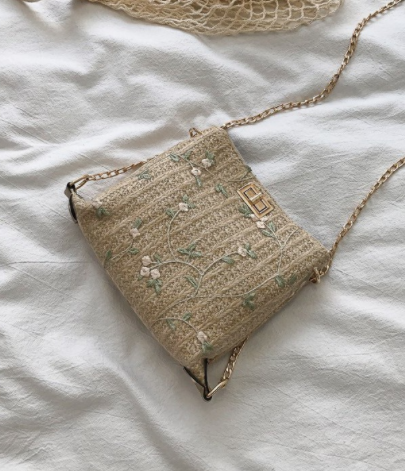 KW80965 Stylish Flower Women's Sling Bag Khaki